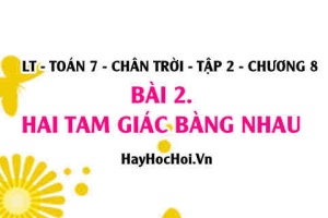 Hai tam giác bằng nhau là gì, 3 trường hợp bằng nhau của 2 tam giác? Toán 7 chân trời tập 2 chương 8 bài 2